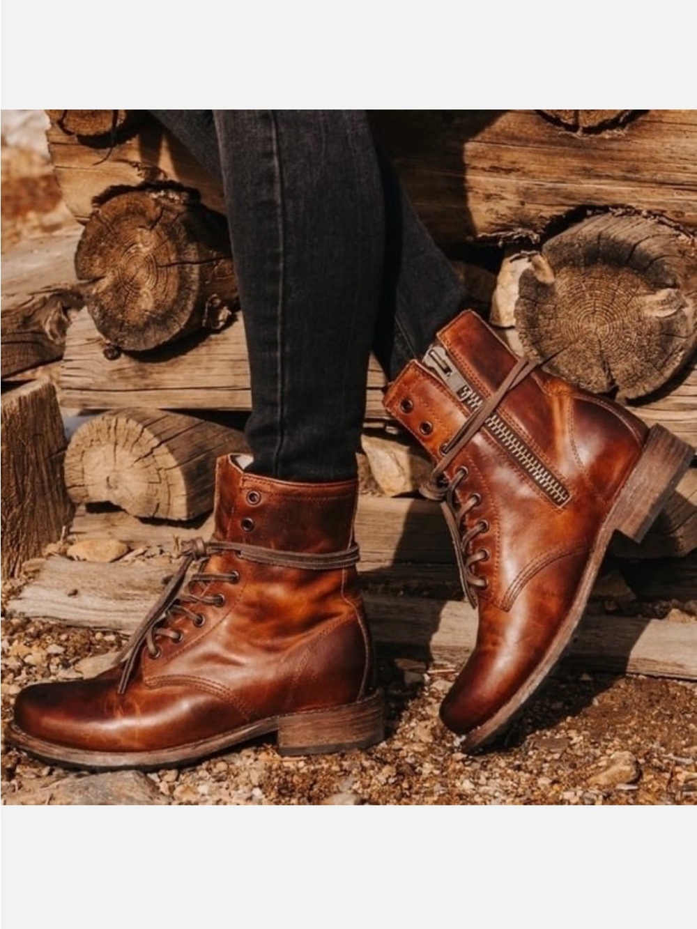 Freebird by Steven Women's Manchester Leather Lace Up Ankle Boots Brown 7